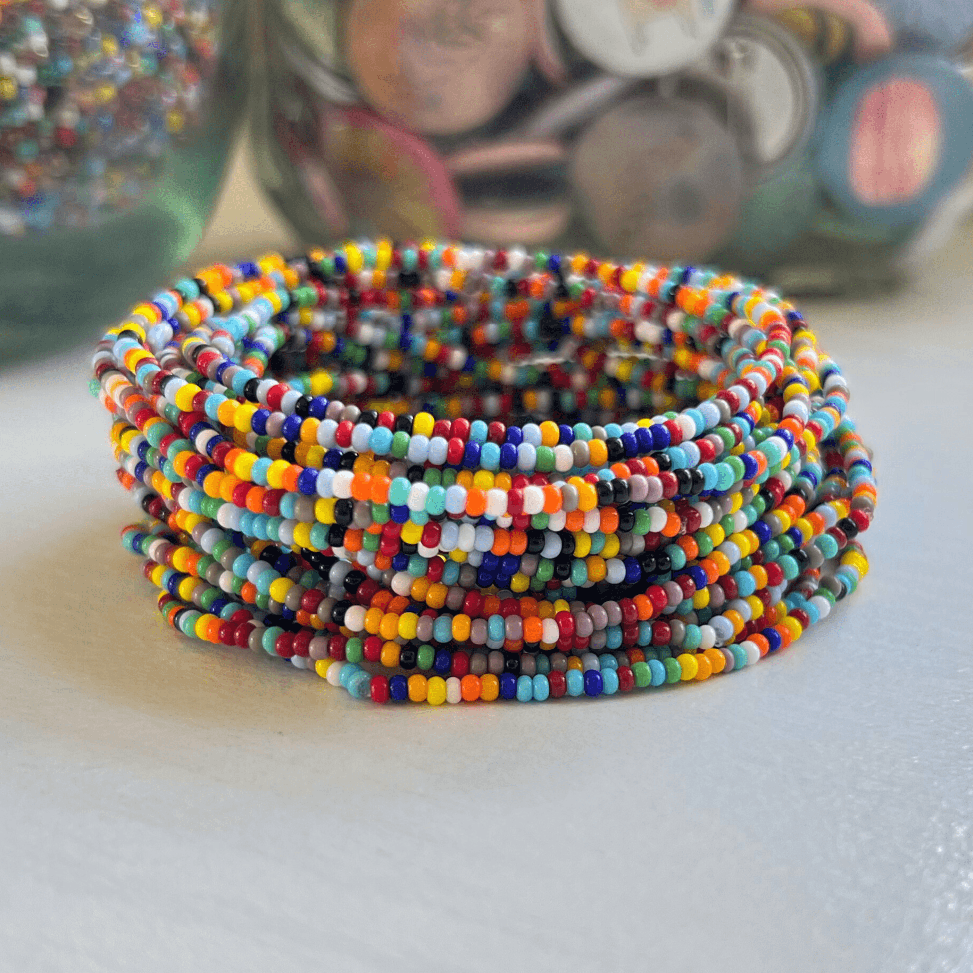 Multi Color Seed Bead Stretch Bracelets