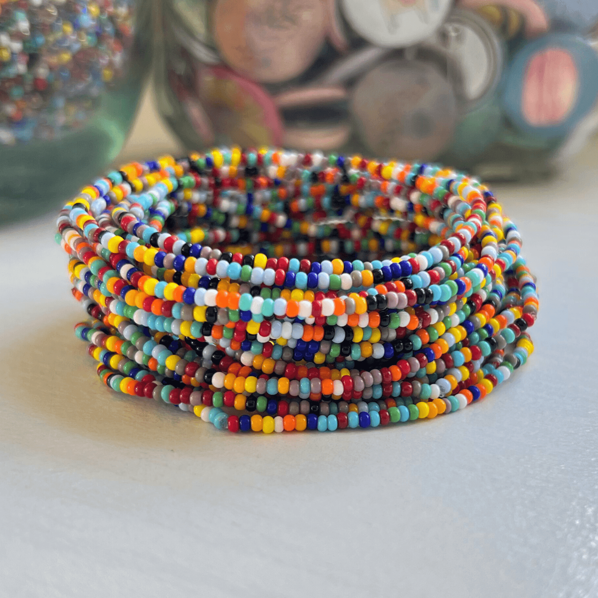 Multi Color Seed Bead Stretch Bracelets – Stones Paper