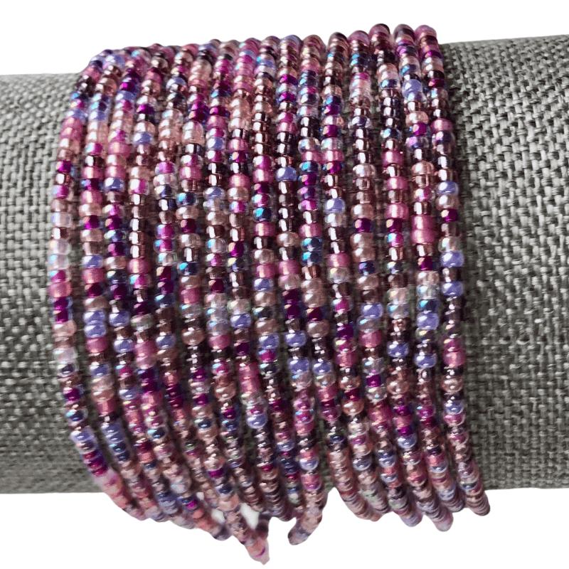 Purple Passion Bead Bracelets - Stones + Paper